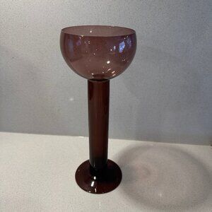 rare purple tall hollow stemmed glass vase